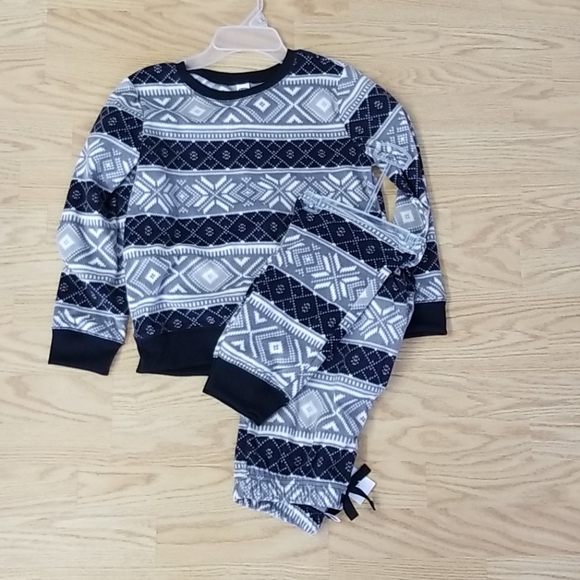 Gray/Black Fleece PJ Set - Picture 1 of 5